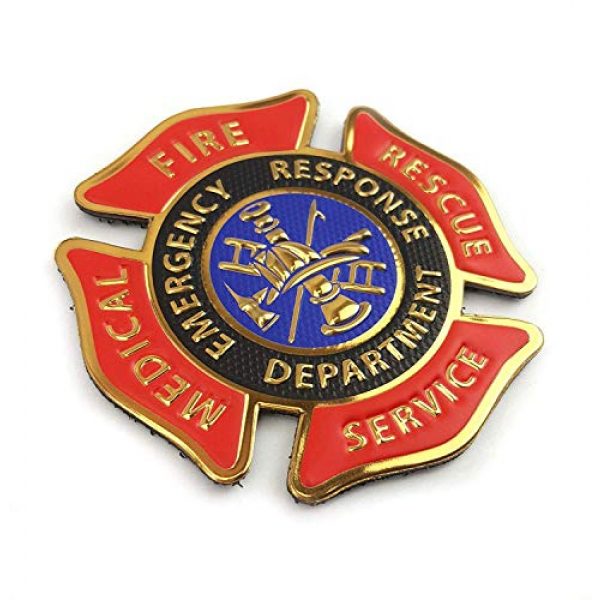 Tactical Innovations Canada Airsoft Morale Patch 2 PVC Morale Patch - Fire Medical Rescue Services 3"x3"- Red/Black/Blue/Gold