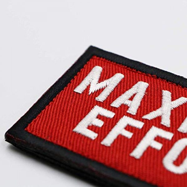 MUNAN Airsoft Morale Patch 4 2 PC Maximum Effort Tactical Patch Tactical Military Embroidery Badge Hook and Loop Fastern Patches (Red+Wine Red