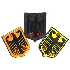 Embroidered Patch Airsoft Morale Patch 1 3pc Germany Coat of Arms Patch German Eagle Shield 3D Tactical Patch Military Embroidered Morale Tags Badge Embroidered Patch DIY Applique Shoulder Patch Embroidery Gift Patch