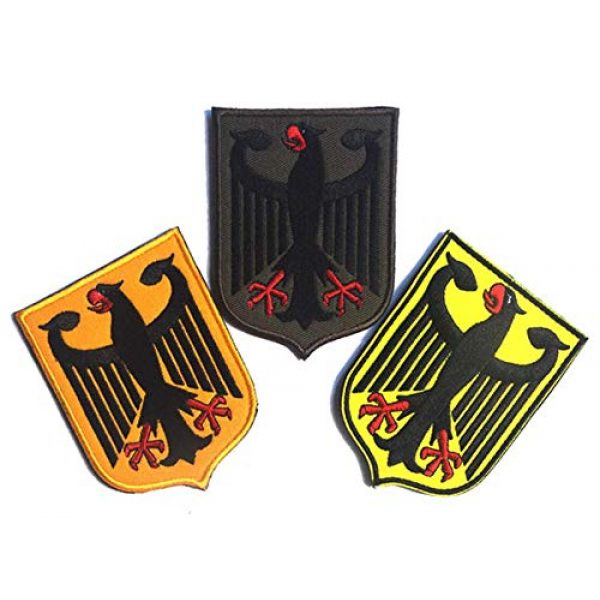 Embroidered Patch Airsoft Morale Patch 1 3pc Germany Coat of Arms Patch German Eagle Shield 3D Tactical Patch Military Embroidered Morale Tags Badge Embroidered Patch DIY Applique Shoulder Patch Embroidery Gift Patch