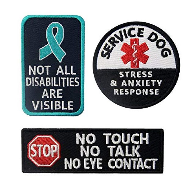 MineHobby Airsoft Morale Patch 1 Service Dog Stress Stress & Anxiety Response Vest Patches Pet Tactical Military Morale Emblem Embroidered Fastener Hook & Loop Patch