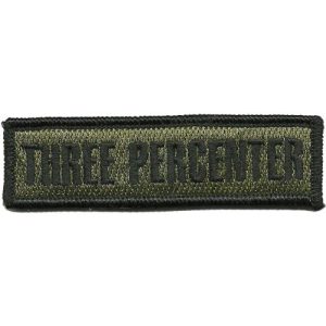 Gadsden and Culpeper Airsoft Morale Patch 1 Three Percenter Tactical Morale Patch - Olive Drab