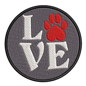 Appalachian Spirit Airsoft Morale Patch 1 Love Red Paw Print Dog Breeds Canine 3.5" Embroidered Patch DIY Iron-on or Sew-on Decorative Applique Pug Labrador Lab Retriever German Shepherd Bulldog Beagle Poodles Dachshunds Cat Tiger Lion