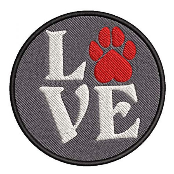 Appalachian Spirit Airsoft Morale Patch 1 Love Red Paw Print Dog Breeds Canine 3.5" Embroidered Patch DIY Iron-on or Sew-on Decorative Applique Pug Labrador Lab Retriever German Shepherd Bulldog Beagle Poodles Dachshunds Cat Tiger Lion