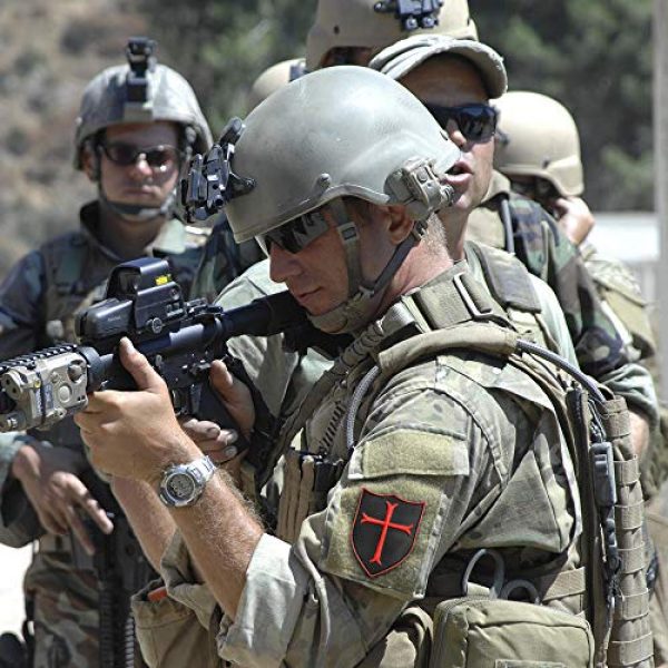 Morton Home Airsoft Morale Patch 2 Morton Home Templar Crusader's Cross US Navy Seals Morale PVC 3D Rubber Touch Fastener Patch (red)
