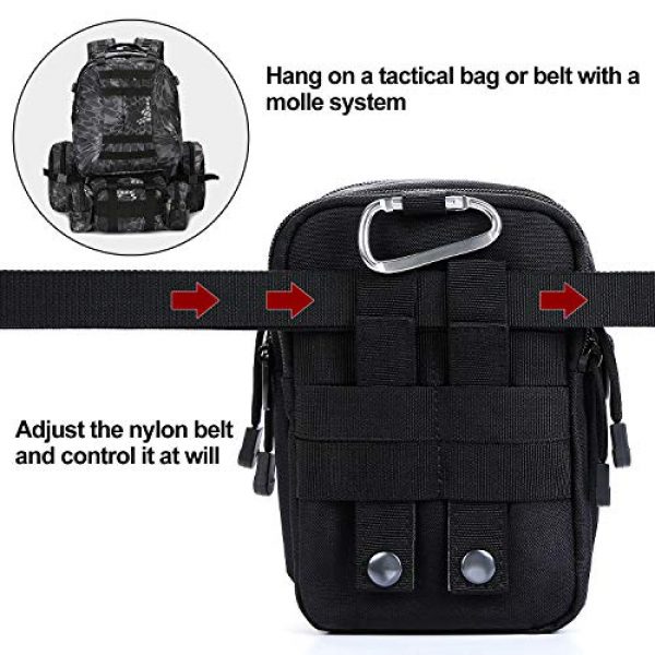 AmHoo Tactical Pouch 4 AmHoo Tactical Molle EDC Pouch Compact Multi Purpose Bag Upgraded Version with Best Double SBS Zippers and Cell Phone Holster Holder for iPhone 6,7,8plus etc