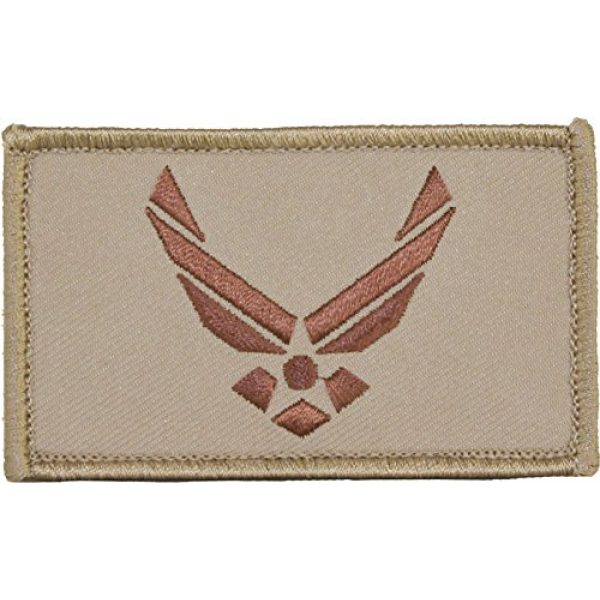 EAGLE CREST Airsoft Morale Patch 1 U.S. Air Force Hap Arnold Wings 2" x 3" Hook & Loop 2 Piece Tan Patch