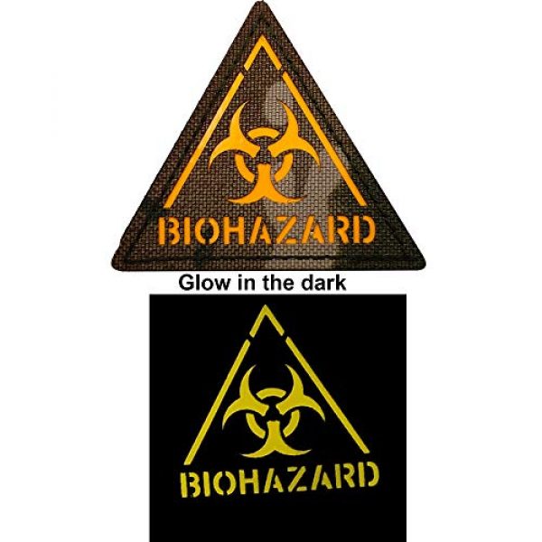 ODSP Airsoft Morale Patch 2 2 Pack Glow Dark Biohazard Patch Zombie Outbreak Response Team Resident Evil Danger Radiation Military Morale Tactical Patches Badges Appliques with Hook and Loop Fastener Backing