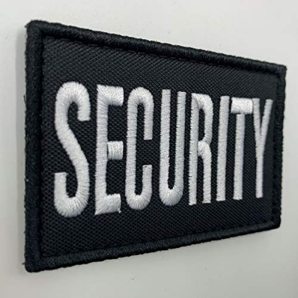 uuKen Airsoft Morale Patch 2 uuKen Embroidery Black and White Security Guard Tactical Hat Cap Patch 3x2 inches Back with Hook Fastener (Black and White, for Hat 3"x2")