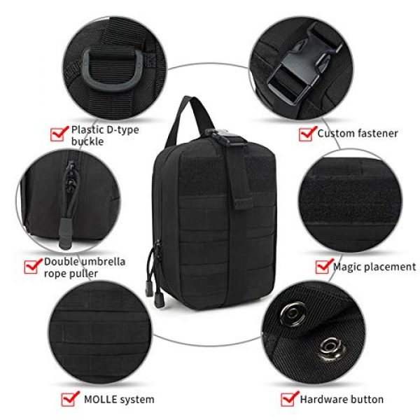 SYSI Tactical Pouch 3 SYSI First Aid Pouch Bag, First Aid Kit Empty Bag Medical Emergency Pouch for Outdoor Activities Medical Supplies