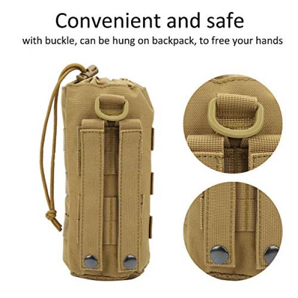 Dauerhaft Tactical Pouch 5 DAUERHAFT Durable Water Bottle Sleeve Bag Lightweight and Portable,Suitable for Camping,Hiking(Mud Color)
