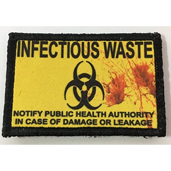RedheadedTshirts Airsoft Morale Patch 1 Infectious Waste Warning Funny Morale Tactical Military Patch. Mad e in the USA 2x3 Hook Patch Perfect for your Gear, Backpack, Operator Baseball Cap, Plate Carrier or Vest.