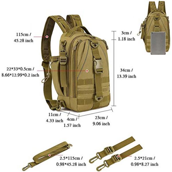 ACOMOO Tactical Backpack 3 ACOMOO Tactical Backpack Multi-Functional Molle Sling Backpacks One Strap Shoulder Bag Camo Black