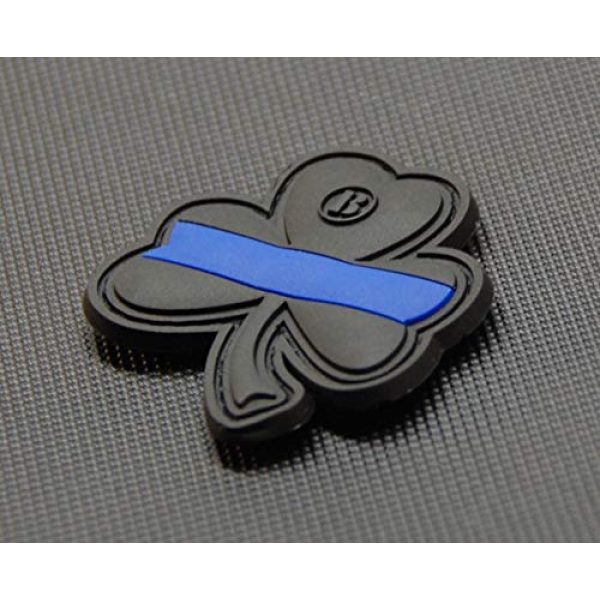BritKitUSA Airsoft Morale Patch 2 BritKitUSA Thin Blue Line Clover PVC Morale Patch Hook Backing