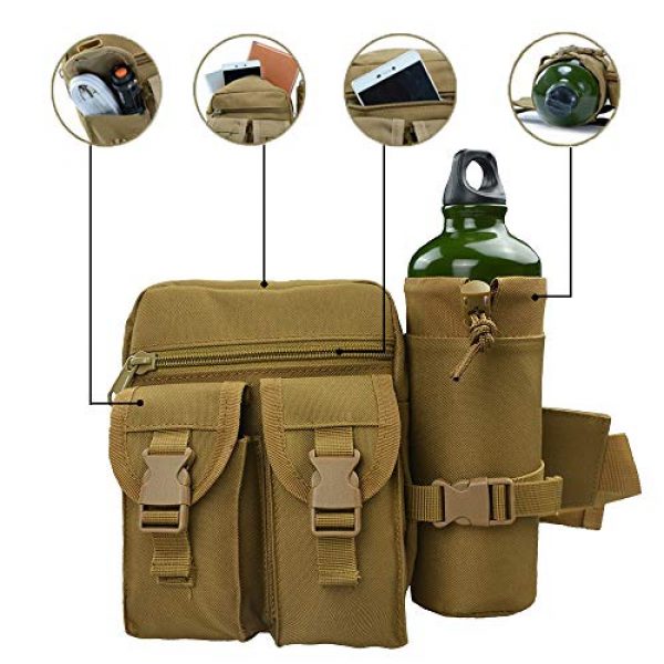 Gexgune Tactical Pouch 3 Gexgune Tactical Kettle Bag Outdoor Waist Belt Bag 900D Military Water Bottle Holder Bag Waterproof Utility Bag for Running Climbing