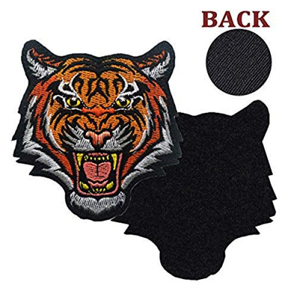 EZWOO Airsoft Morale Patch 3 Decoration Patch, The Roaring Bengal Striped Tiger Sew On Hook & Loop Embroidered Badge for Clothing Repair Backpack Jeans