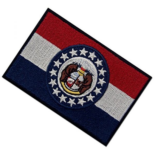EmbTao Airsoft Morale Patch 4 Missouri State Flag Embroidered Emblem Iron On Sew On MO Patch