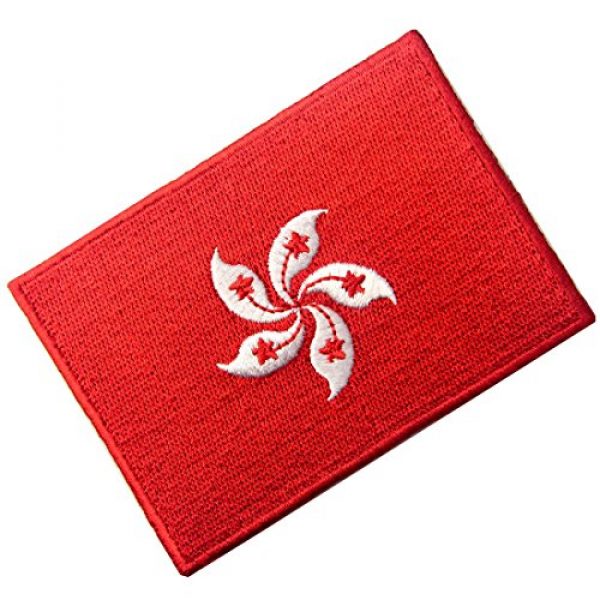 EmbTao Airsoft Morale Patch 3 Hong Kong Flag Embroidered Emblem Pearl of The Orient Iron On Sew On National Patch
