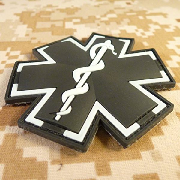 LEGEEON Airsoft Morale Patch 4 LEGEEON Glow Dark Black EMS EMT Medic Paramedic Star of Life Morale Tactical PVC Touch Fastener Patch