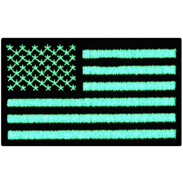 EmbTao Airsoft Morale Patch 1 EmbTao Glow in Dark Tactical Embroidered USA Flag Iron On Sew On Patch - Black & White