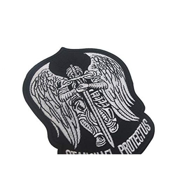 Zhikang68 Airsoft Morale Patch 4 St.Saint Michael Protect Us Modern Morale Embroidered Patch Tactical Military Army Operator Patches Applique for Coat Jacket Gear Cap Hat Backpack