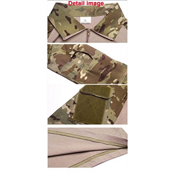 H World Shopping Tactical Shirt 3 H World Shopping Tactical Hunting Military Long Sleeve Shirt with Elbow Pads Camo Woodland