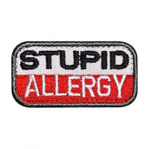 Morton Home Airsoft Morale Patch 1 Morton Home"Stupid Allergy" Hook and Loop Patch Military Combat Armband Clothing Badge for Jackets Jeans Hat Cap (Medical)
