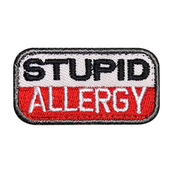 Morton Home Airsoft Morale Patch 1 Morton Home"Stupid Allergy" Hook and Loop Patch Military Combat Armband Clothing Badge for Jackets Jeans Hat Cap (Medical)