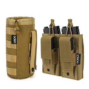 Gonex Tactical Pouch 1 Gonex MOLLE Water Bottle Pouch with Double Molle Mag Pouch for Outdoor Activities