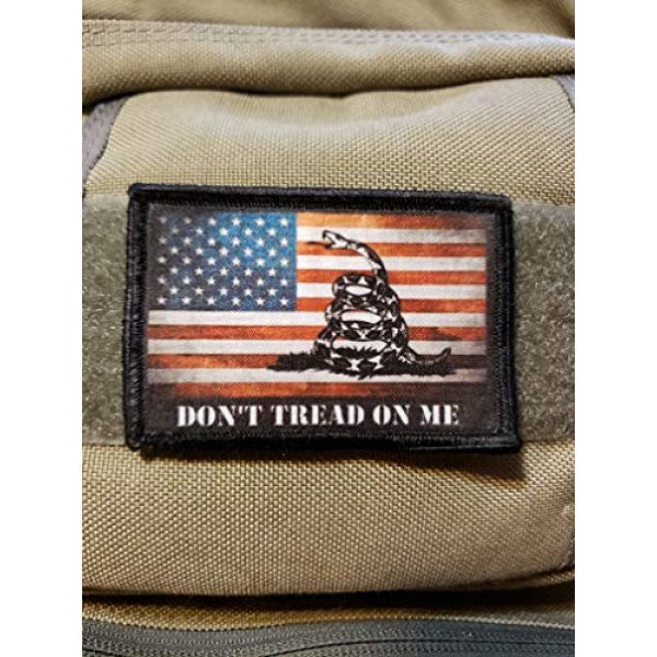 RedheadedTshirts Airsoft Morale Patch 2 USA Gadsden Flag Morale Patch -Made in The USA- Tactical Army 2x3 Hook and Loop Patch Chris Pratt