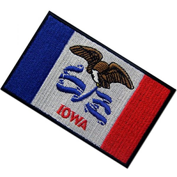 EmbTao Airsoft Morale Patch 4 Iowa State Flag Embroidered Emblem Iron On Sew On IA Patch