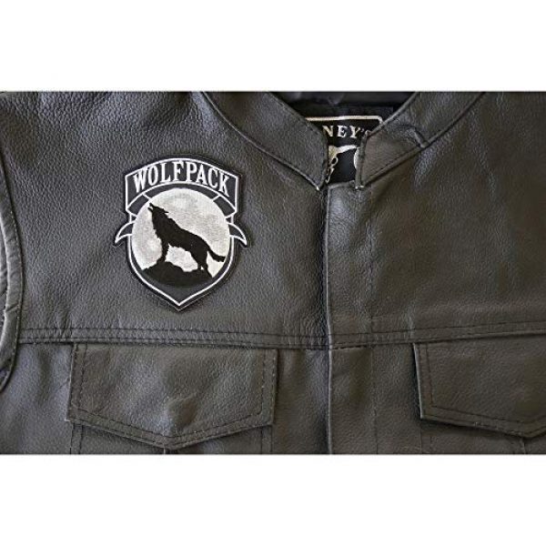 Ivamis Trading Airsoft Morale Patch 4 Wolfpack Patch Wolf Howling Moon Silhouette - 4x3.6 inch. Embroidered Iron on Patch