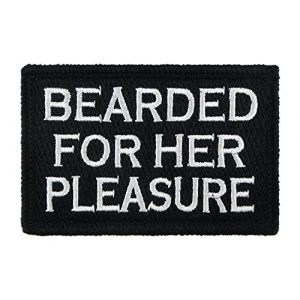 Morale Tags Airsoft Morale Patch 1 Bearded for Her Pleasure Patch Morale Tags Fully Embroidered with Hook and Loop (Black and White)