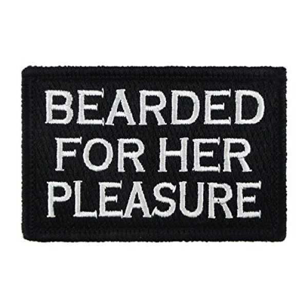 Morale Tags Airsoft Morale Patch 1 Bearded for Her Pleasure Patch Morale Tags Fully Embroidered with Hook and Loop (Black and White)
