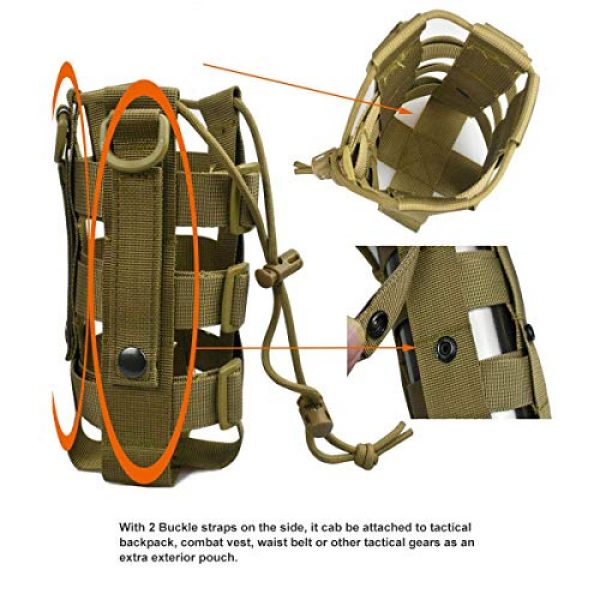Saking Tactical Pouch 4 Saking MOLLE Tactical Water Bottle Pouch, Adjustable Outdoor Sport Kettle Carrier Holder (Multi Colors Available)
