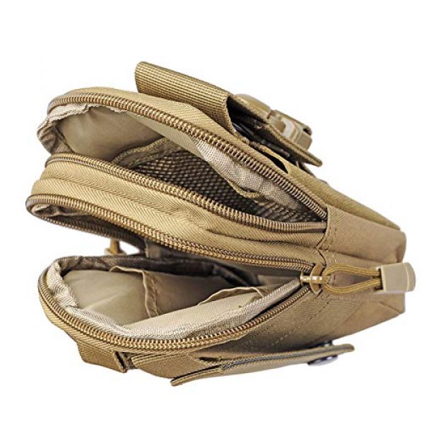 ASkinds Tactical Pouch 3 Tactical Pouch Multipurpose Waist Belt Bag Waterproof Nylon Cell Phone Holster Holder Phone Carrying Case Organizer Security Wallet Purse for Outdoor Men Camping Hiking(Khaki)