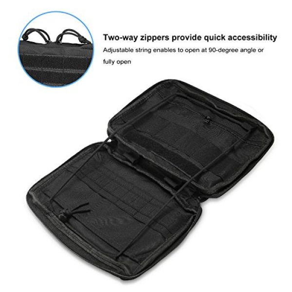 ProCase Tactical Pouch 5 ProCase Tactical MOLLE Pouch, Compact EDC Admin Utility Gadget Gear Belt Waist Pack Bag Multi-Purpose Water-Resistant Military Tool Holder Organizer Medical First Aid Kit -Black
