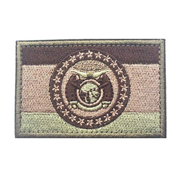 Tactical Embroidery Patch Airsoft Morale Patch 3 State Flag of Missouri Embroidery Patch Military Tactical Morale Patch Badges Emblem Applique Hook Patches for Clothes Backpack Accessories