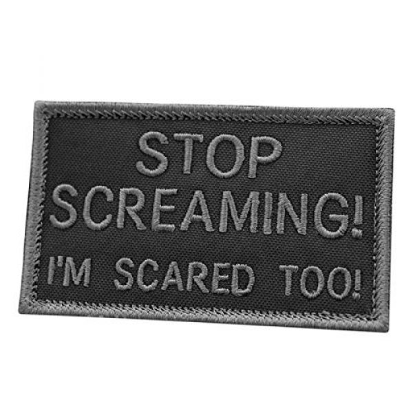 LEGEEON Airsoft Morale Patch 1 LEGEEON Subdued Stop Screaming I am Scared Too 2x3.25 US Tactical Morale Fastener Cap Patch