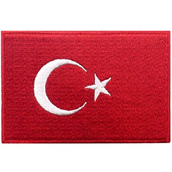 EmbTao Airsoft Morale Patch 1 EmbTao Turkey Flag Patch Embroidered National Morale Applique Iron On Sew On Turk Emblem