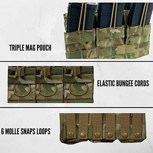 Acme Approved Tactical Pouch 4 Acme Approved Tactical Triple Stacker M4 -M16 Mag Pouch Multi-cam Best Fit for Military,Soldiers,Police Shooting Gear.