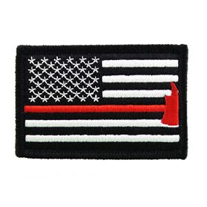 Morale Tags Airsoft Morale Patch 1 Firefighter Axe US Flag Thin Red Line Hook and Loop Morale Patch United States