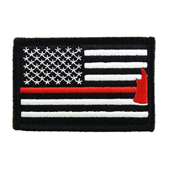 Morale Tags Airsoft Morale Patch 1 Firefighter Axe US Flag Thin Red Line Hook and Loop Morale Patch United States