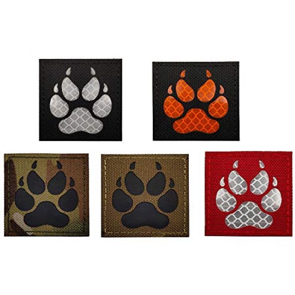 APBVIHL Airsoft Morale Patch 7 Reflective Infrared IR K9 Dog Handler Paw K-9 2x2 Tactical Morale Hook and Loop Fastener Patches