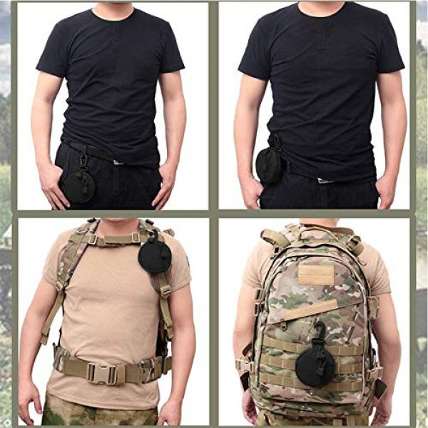 Picowe Tactical Pouch 7 Picowe 6 Pack Tactical Pouch Keychain Wallet, Professional EDC Molle Bag Accessories for Military Gear Bags, Small Coin Purse with Hook for Camping Hunting Shooting (Black)