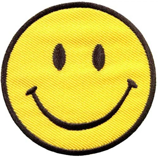 Smile Airsoft Morale Patch 3 Pack of 3 Funny Smiley Smile Happy Yellow Face DIY Applique Embroidered Sew Iron on Patch SM-007