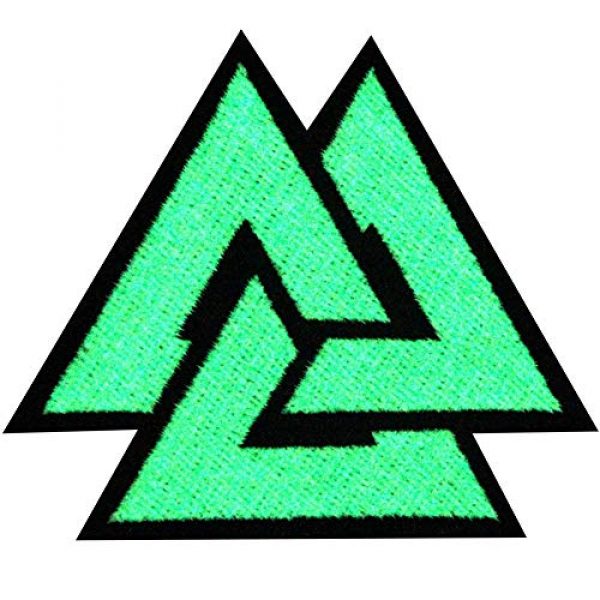 EmbTao Airsoft Morale Patch 1 EmbTao Glow in Dark Valknut Triangle Symbol Viking Norse Rune Morale Tactical Iron On Sew On Patch