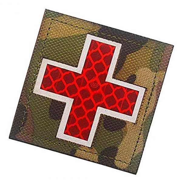 Embroidery Patch Airsoft Morale Patch 3 Cross Medical Rescue Reflective Patch Military Hook Loop Tactics Morale Patch