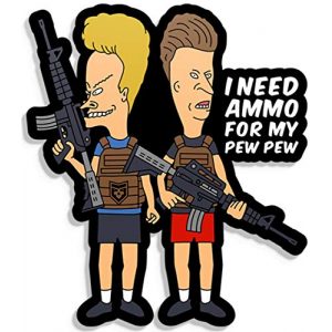 PatchOps Airsoft Morale Patch 1 PatchOps Parody Beavis and Butthead Ammo for My Pew Pew PVC Tactical Morale Patch