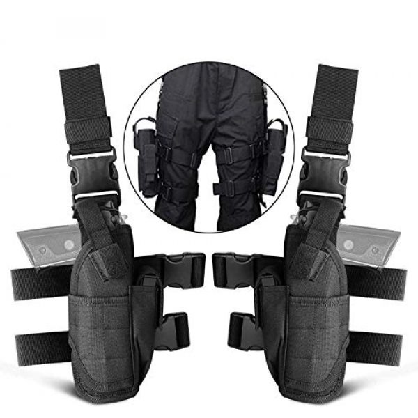 Onepin Tactical Pouch 1 Onepin Tornado Drop Leg Holster Left, and Right Hand Set, Adjustable Tactical Pistol Gun Holsters with Magazine Pouch